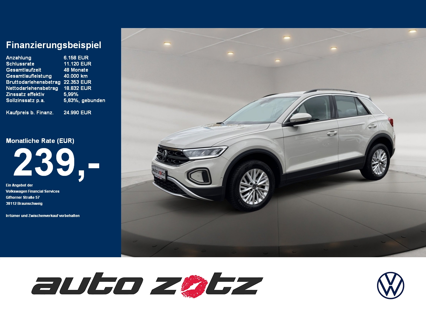 T-ROC Life 2.0 TDI SCR 110 kW 7-Gang-DSG PDC,LED