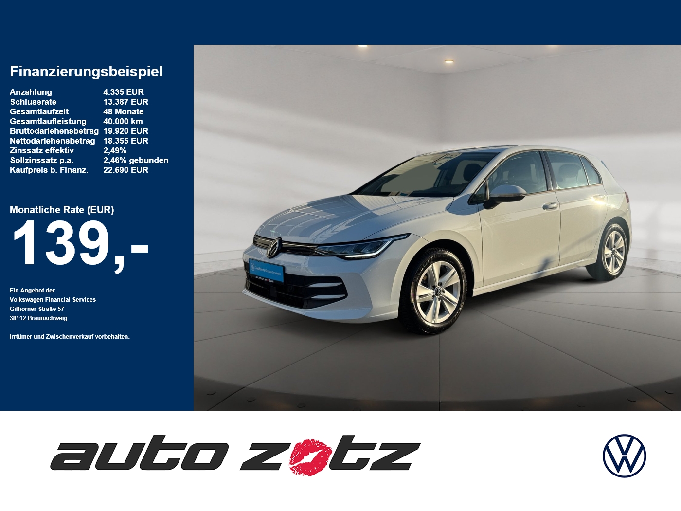 Golf VIII 1.5TSI LIFE PDC,Virtual,ACC,LED,KlimaA