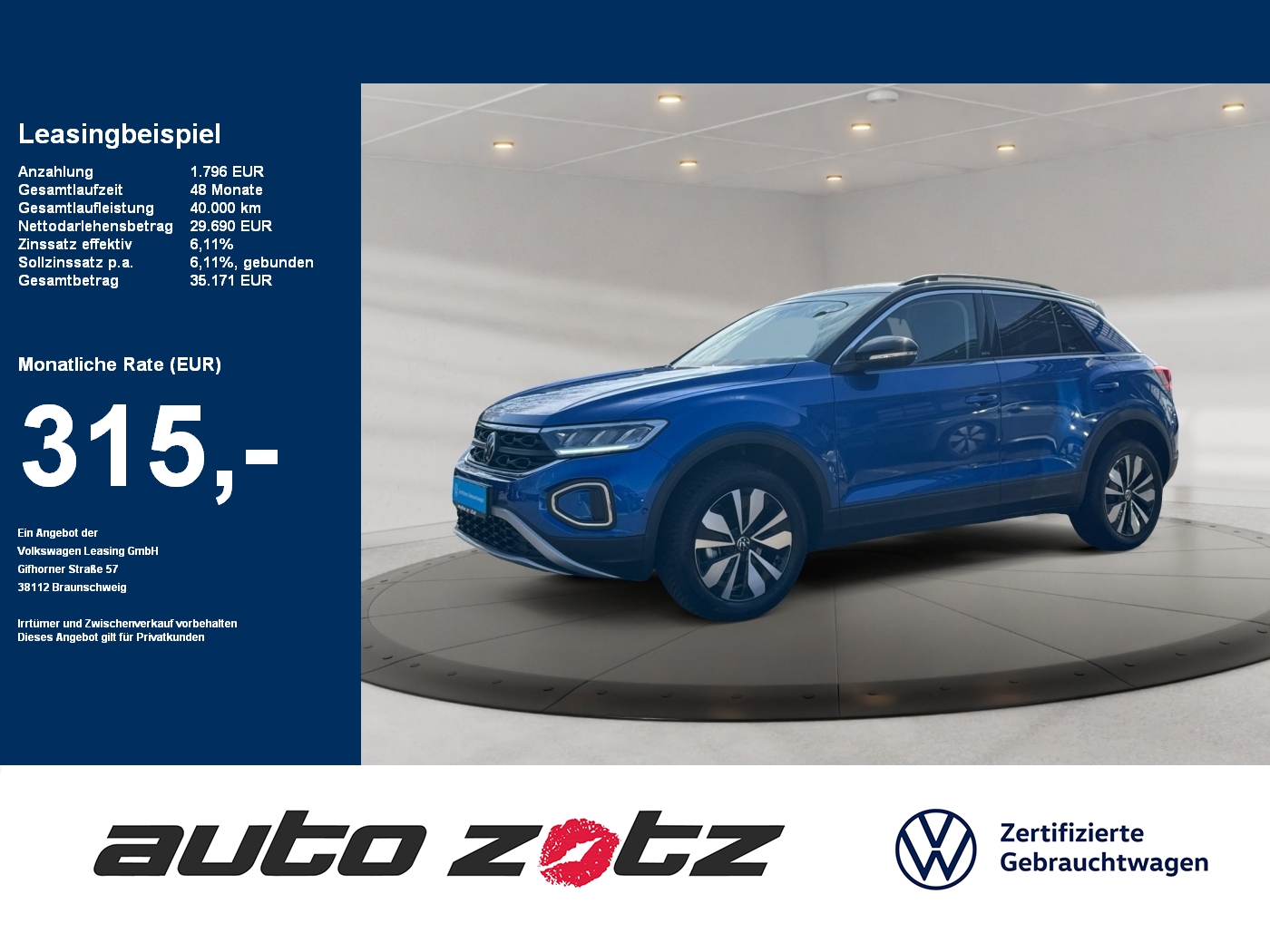 T-ROC Life 1.5 TSI 7- Gang DSG Kam.,PDC,Virtual